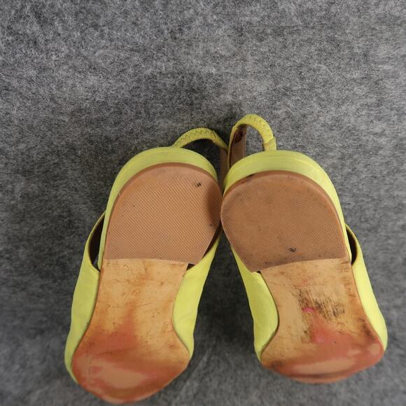 14th & Union Shoes Womens 9 Flats Slingback Pointed Toe Stretch Yellow Sandal - Picture 11 of 12